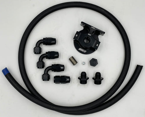 Oil filter relocation kit